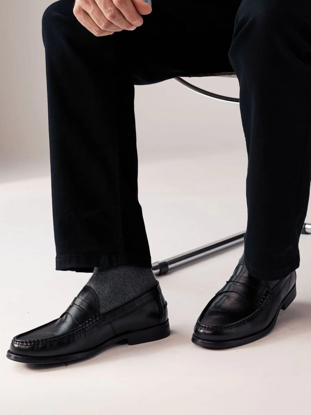 Men's Black Moc Toe Loafer (ID1174) - Image 8