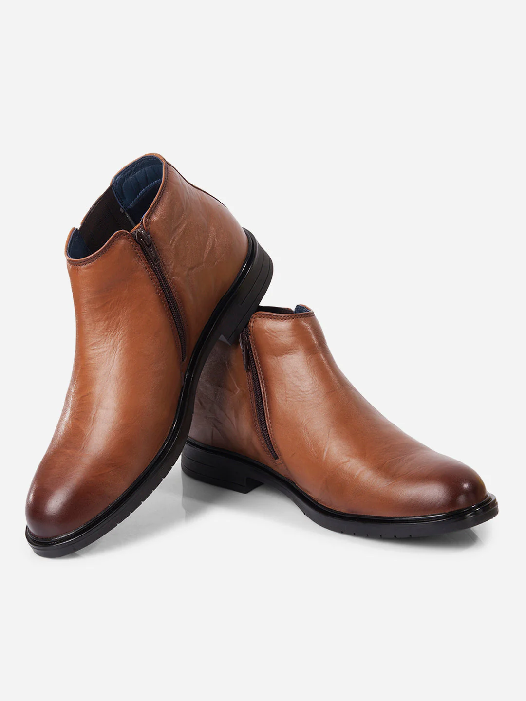 Men's Tan Round Toe Casual Slip On Boots (ID2273) - Image 3