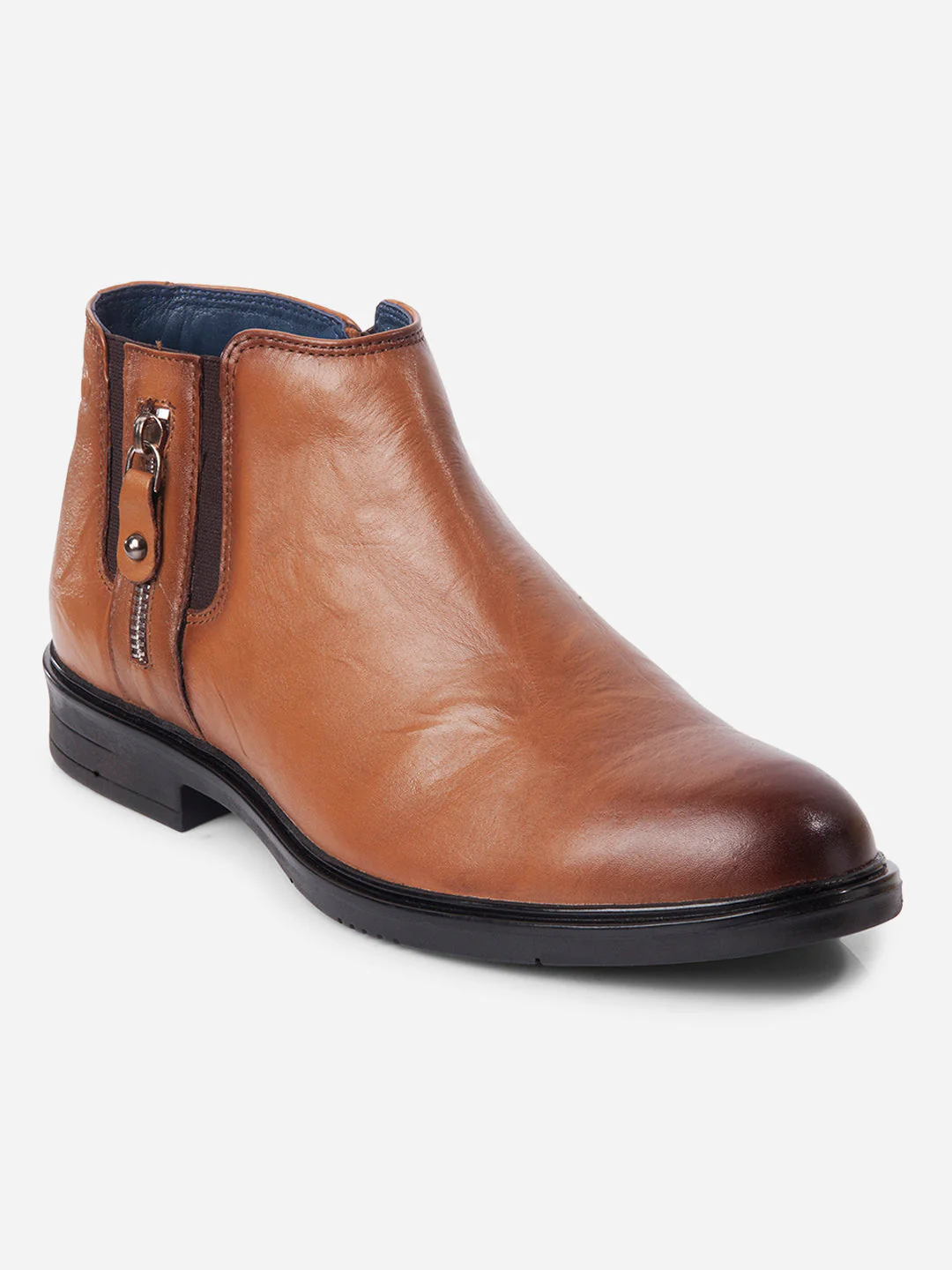 Men's Tan Round Toe Casual Slip On Boots (ID2273) - Image 4