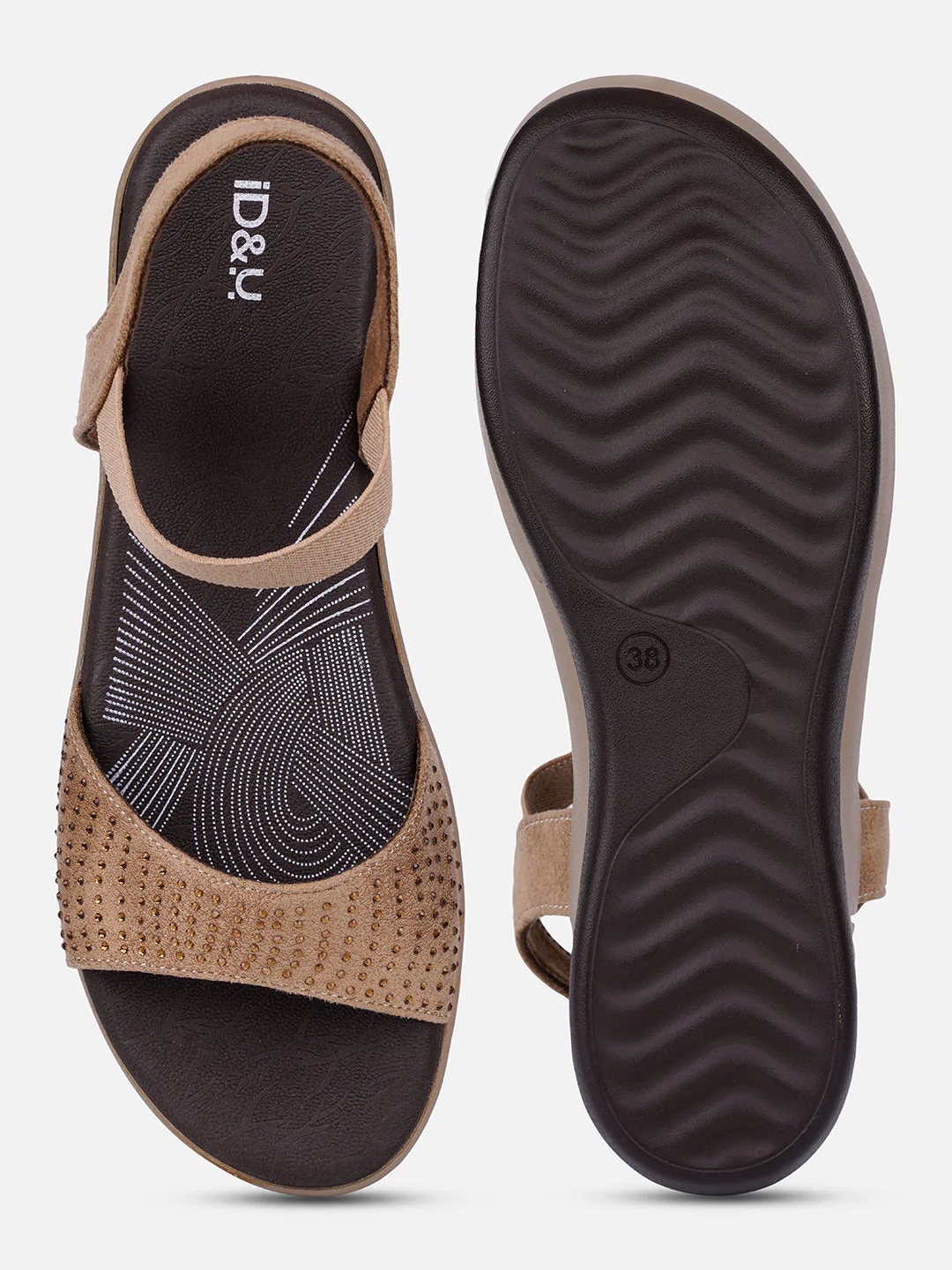 Women's Beige Slingback Strap Sandals (IU6001) - Image 4