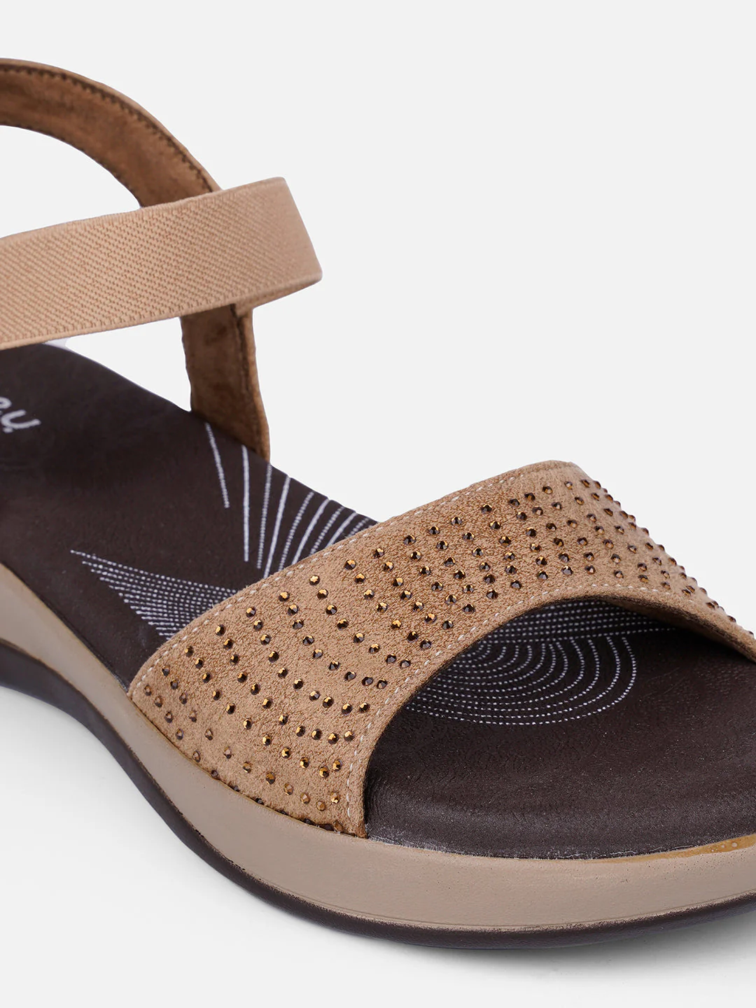 Women's Beige Slingback Strap Sandals (IU6001) - Image 5