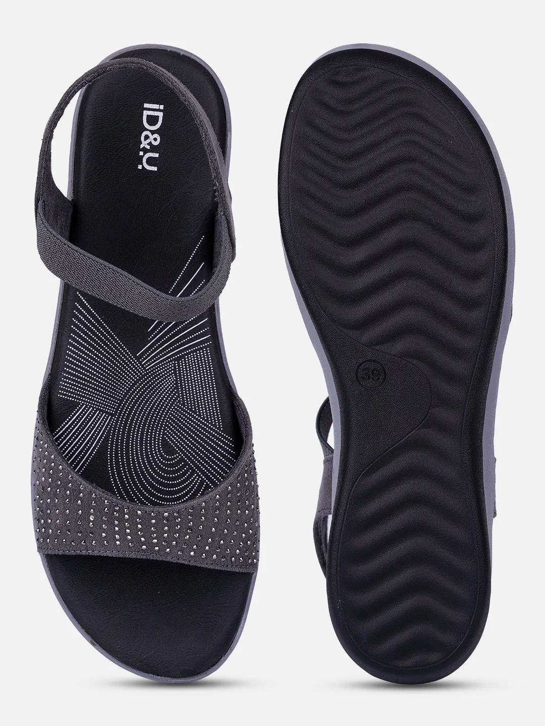 Women's Grey Slingback Strap Sandals (IU6001) - Image 4