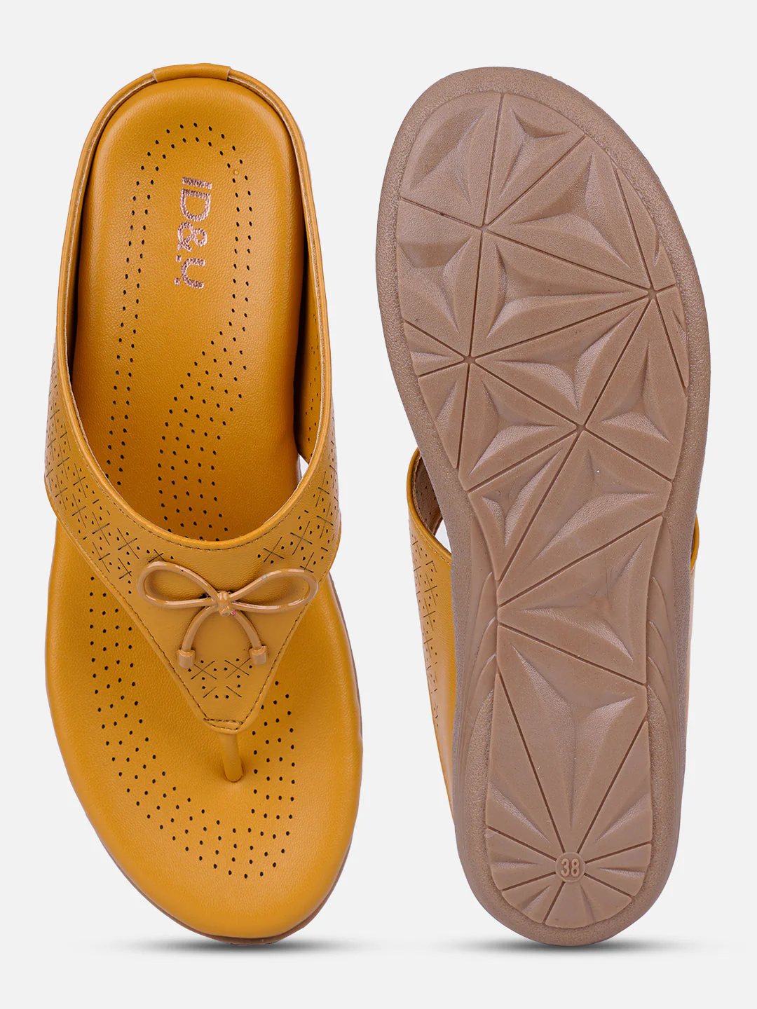 Women's Mustard Thong Sandals (IU6010) - Image 4