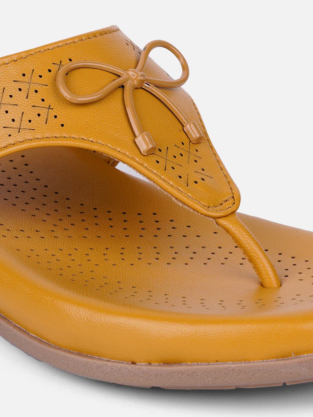 Women's Mustard Thong Sandals (IU6010) - Image 5
