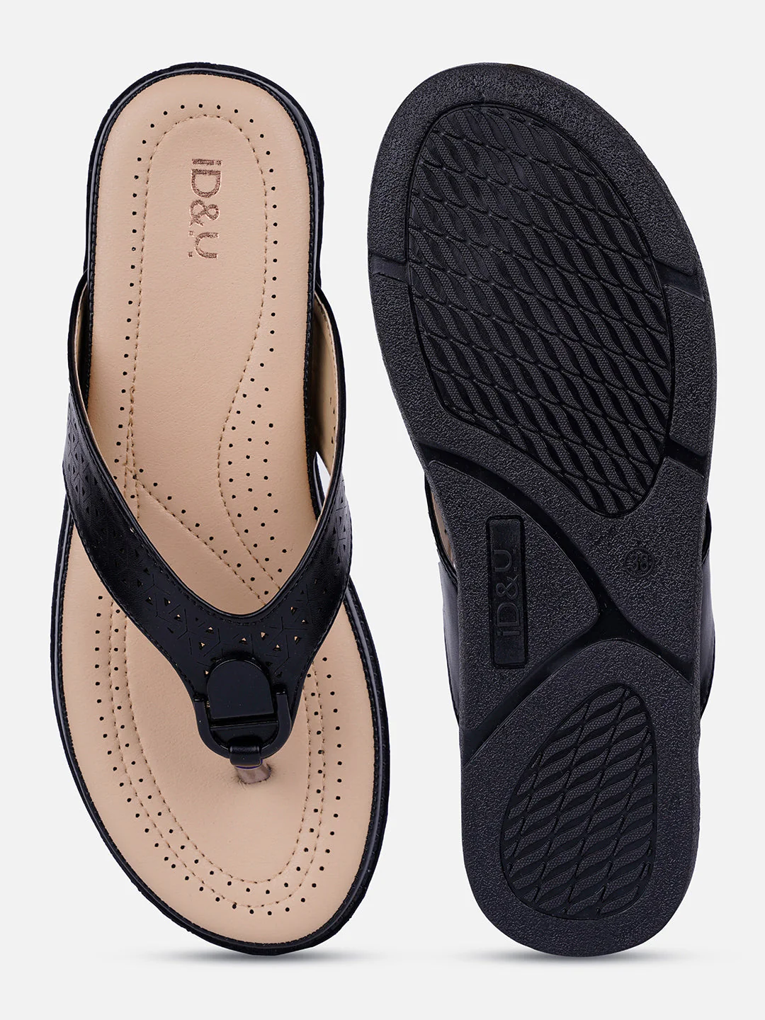 Women's Black Thong Sandals (IU6014) - Image 4