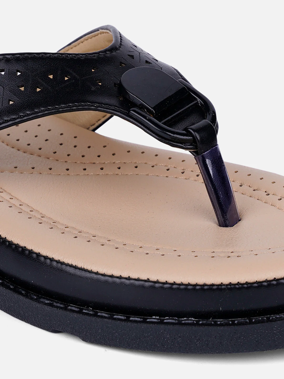 Women's Black Thong Sandals (IU6014) - Image 5