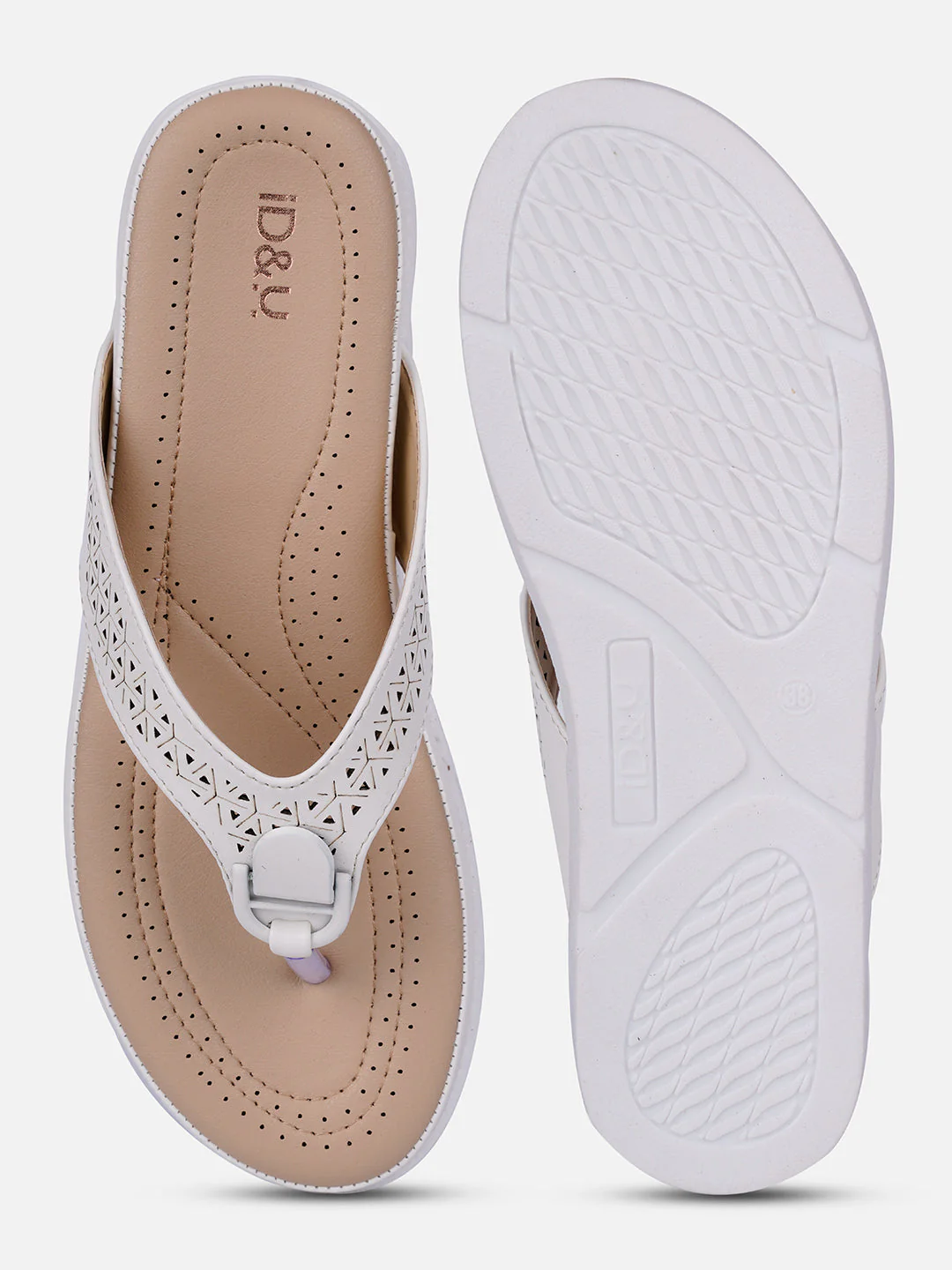 Women's White Thong Sandals (IU6014) - Image 4