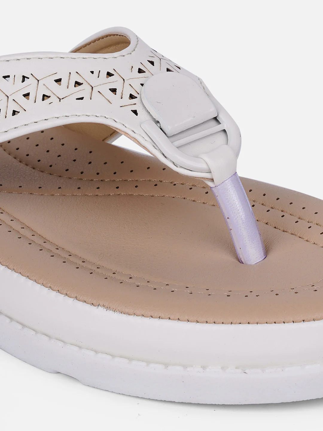 Women's White Thong Sandals (IU6014) - Image 5