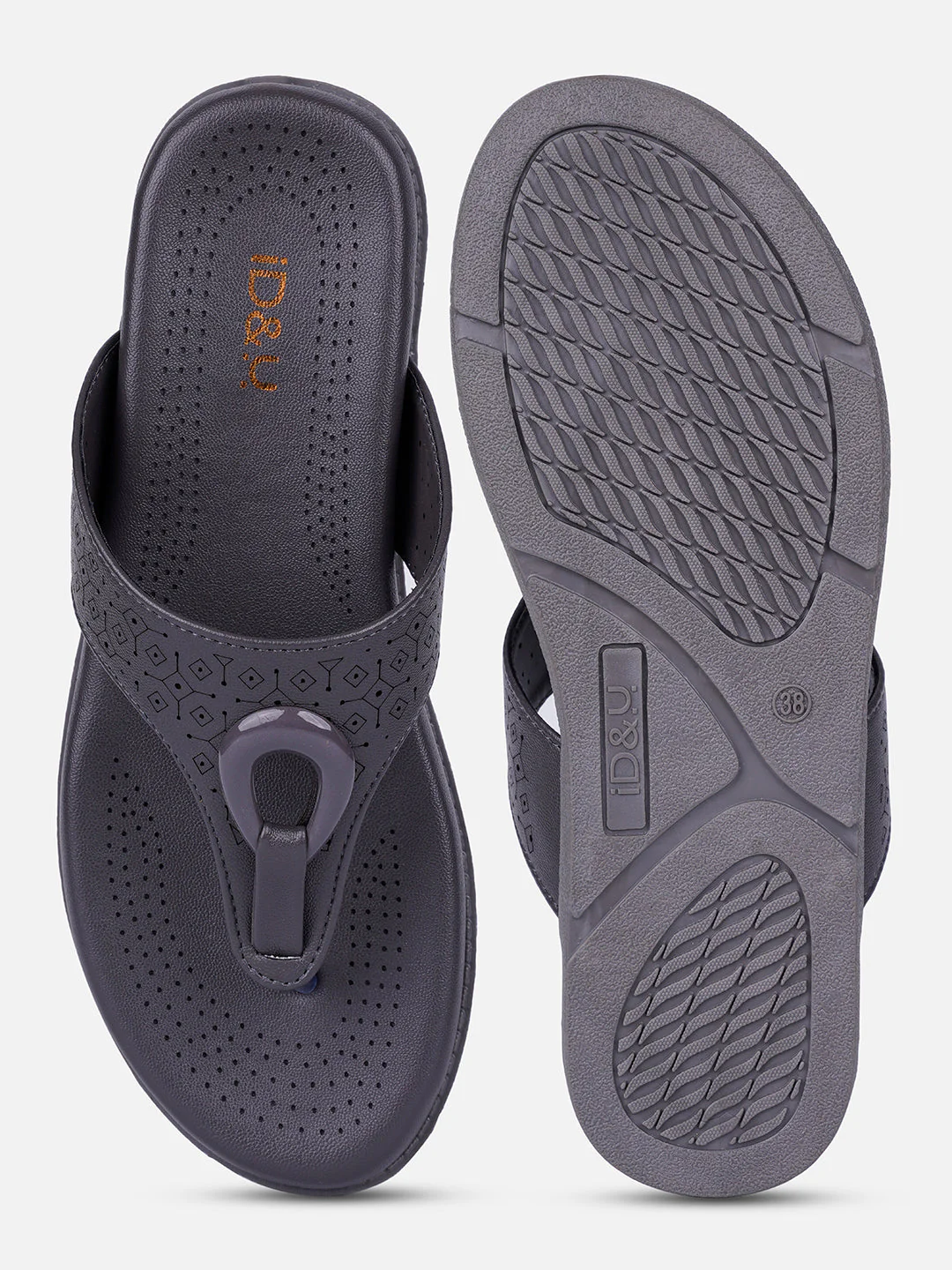 Women's Grey Thong Sandals (IU6015) - Image 4